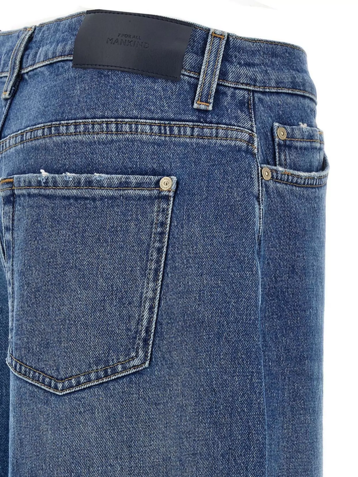 7 For All Mankind Wide Leg Denim Trousers With Five Pockets