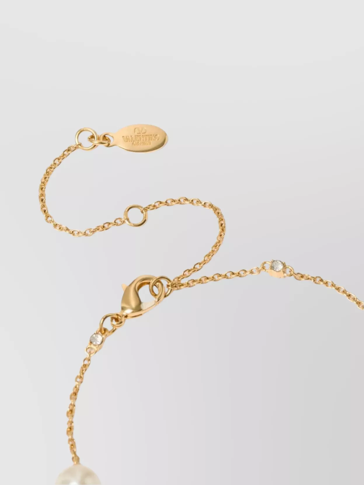 Valentino Garavani Women Vlogo Necklace With Pearls And Swarowski Crystals