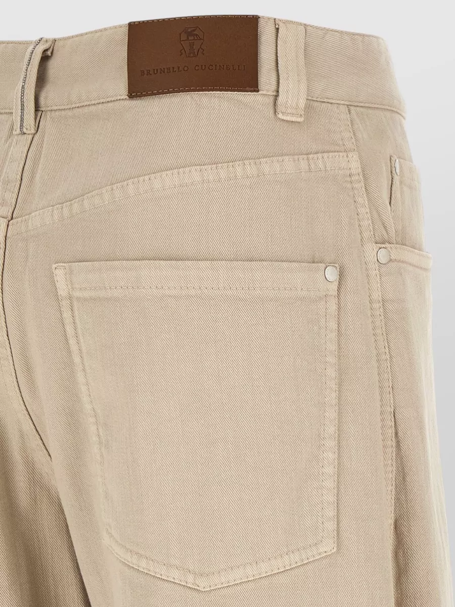 Brunello Cucinelli Garment Dyed Wide Leg Jeans
