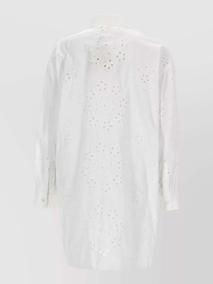 Herno Perforated Cotton Mini Shirt Dress