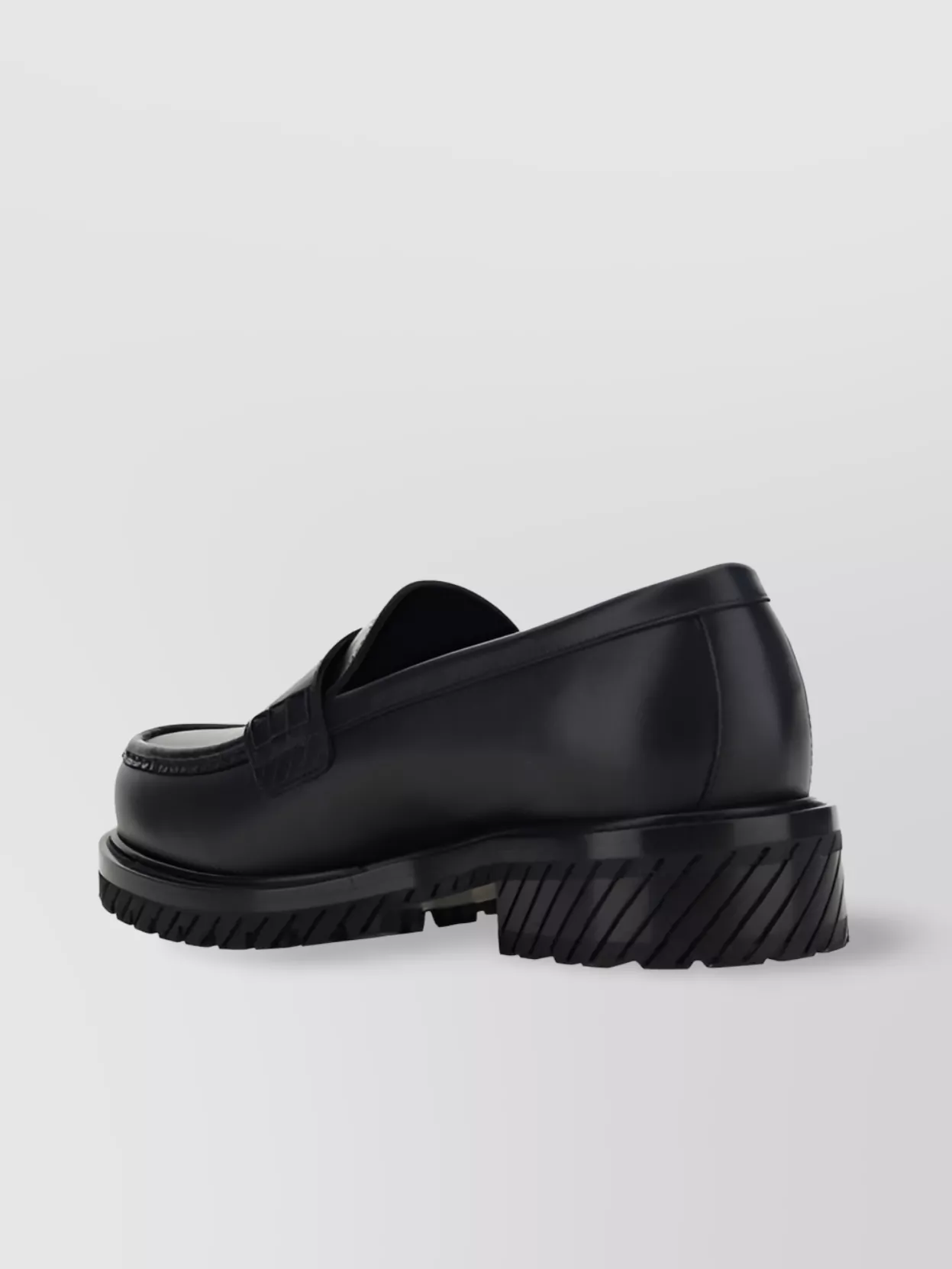 Shop Off-white Loafers Chunky Sole Calfskin Knurled Heel