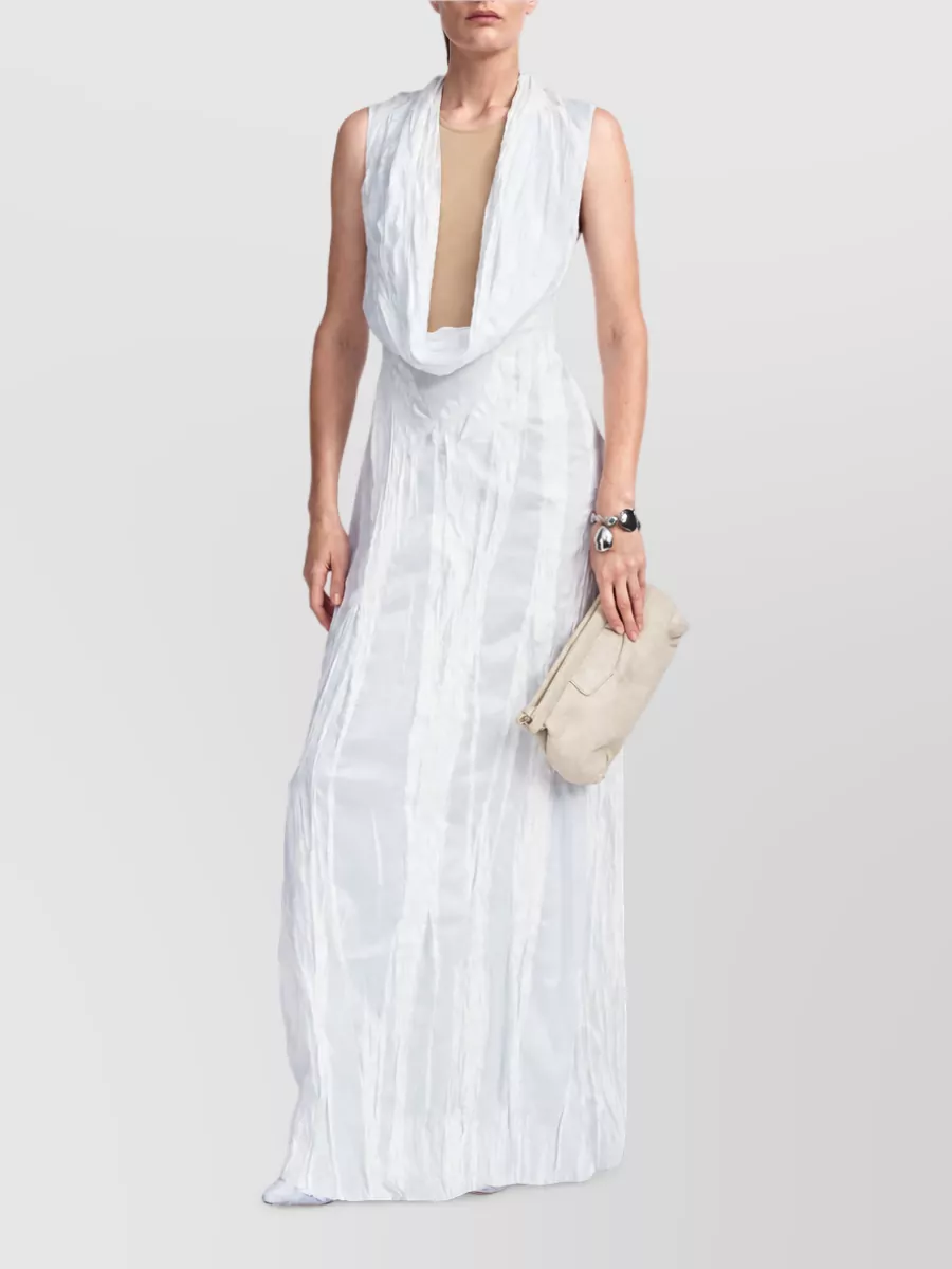 Maison Margiela Crinkled draped sleeveless maxi dress