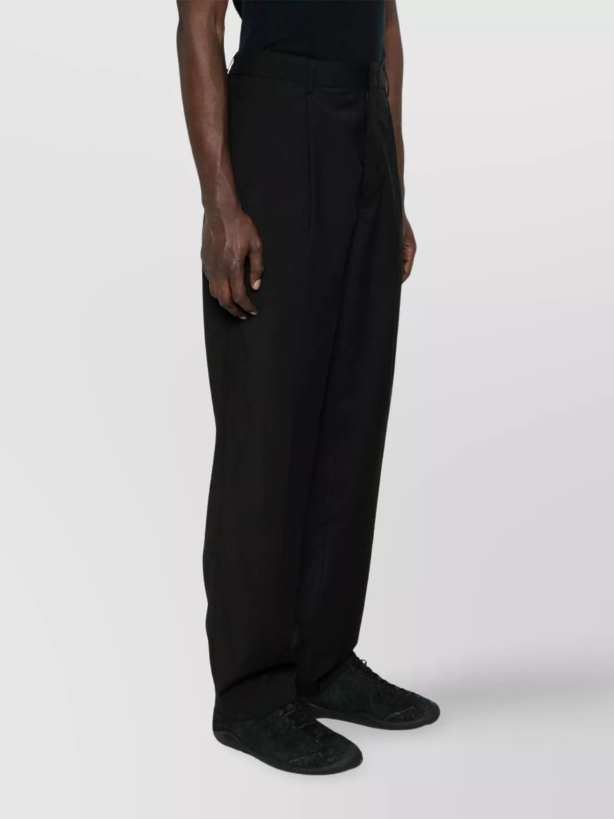 Emporio Armani Wide-leg Trousers With Multiple Pockets In Black