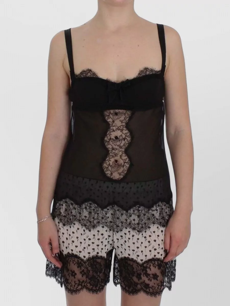 Dolce&Gabbana silk floral lace top