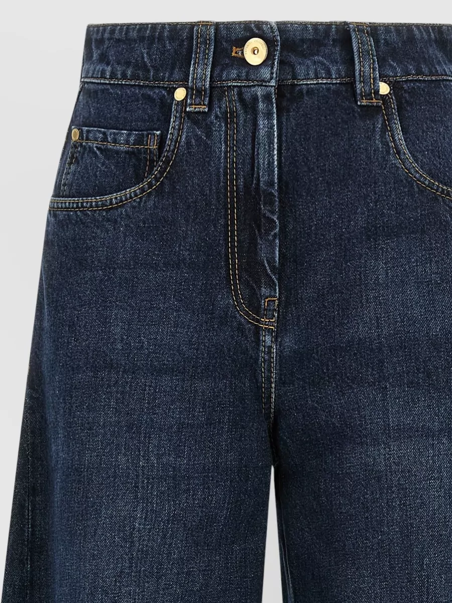 Brunello Cucinelli Barrel Leg Full Length Denim Trousers