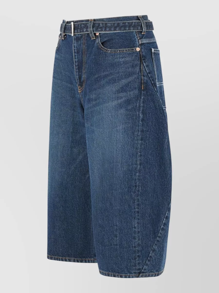 Sacai Cotton Jeans Belt Loops Contrast Stitching Five Pockets