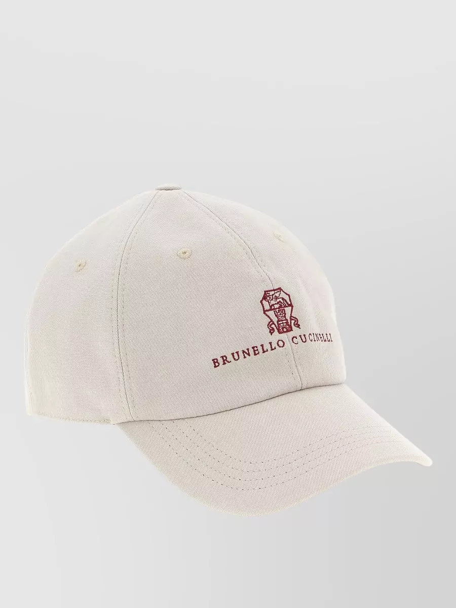 Brunello Cucinelli Curved Peak Baseball Hat Adjustable Strap Eyelets