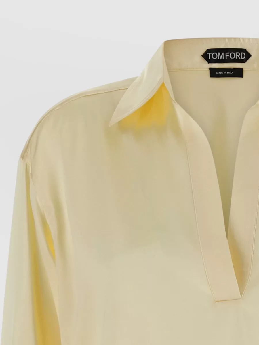 Tom Ford Silk Polo Shirt Long Sleeve Collar