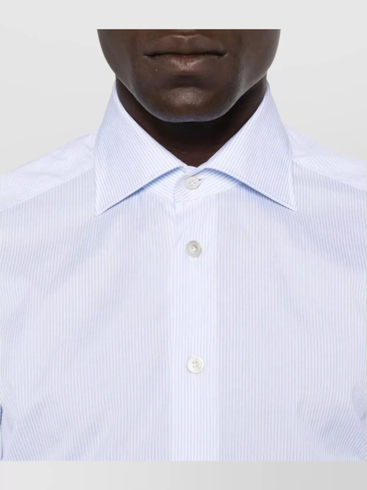 Kiton Striped Shirt With Curved Hem And Long Sleeves