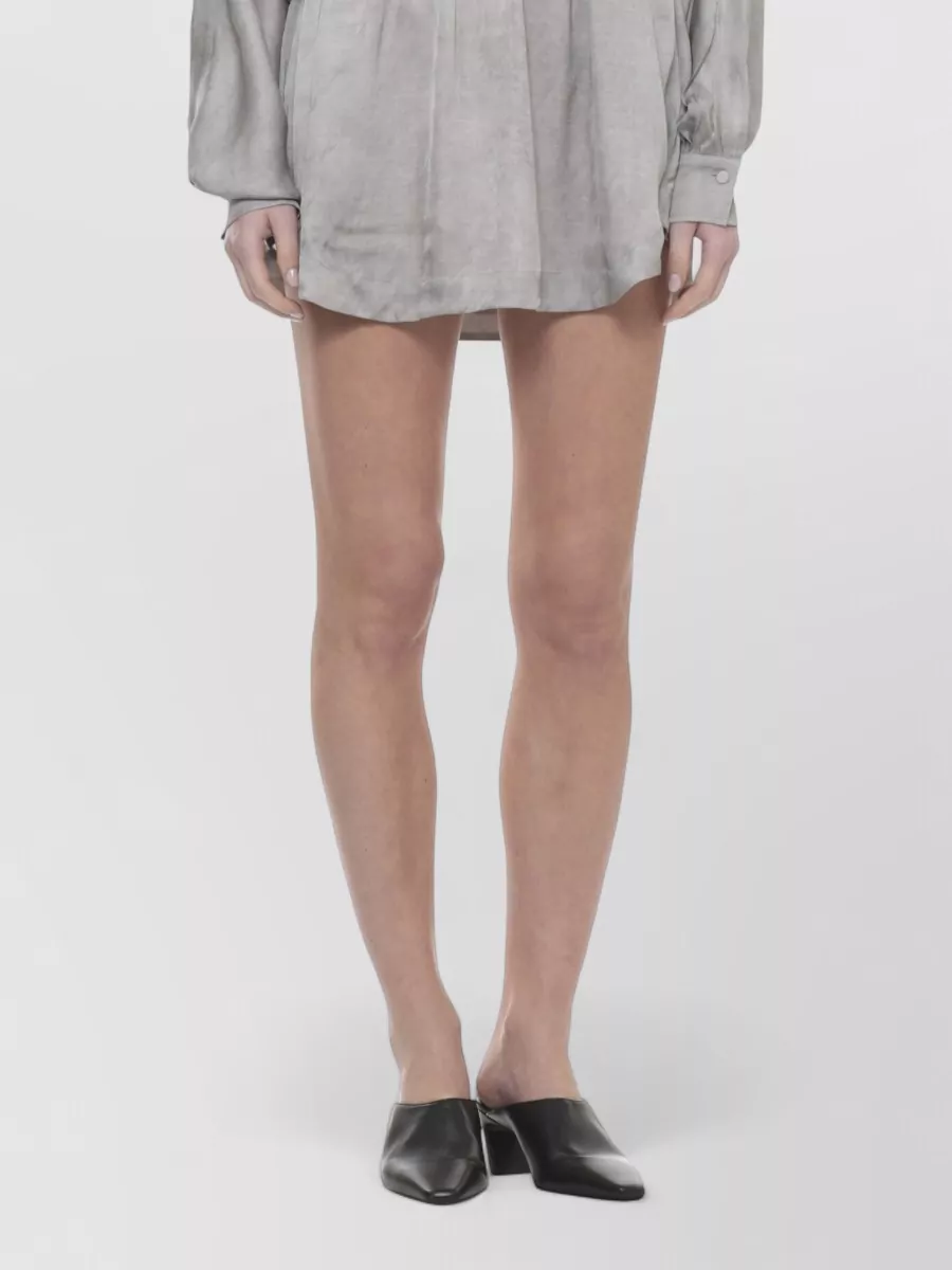 The Andamane Draped V-Neck Long-Sleeve Mini Dress