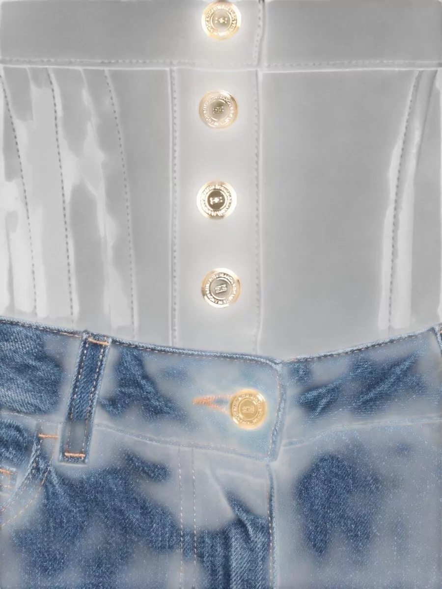 Elisabetta Franchi High Waist Wide Leg Bustier Trousers