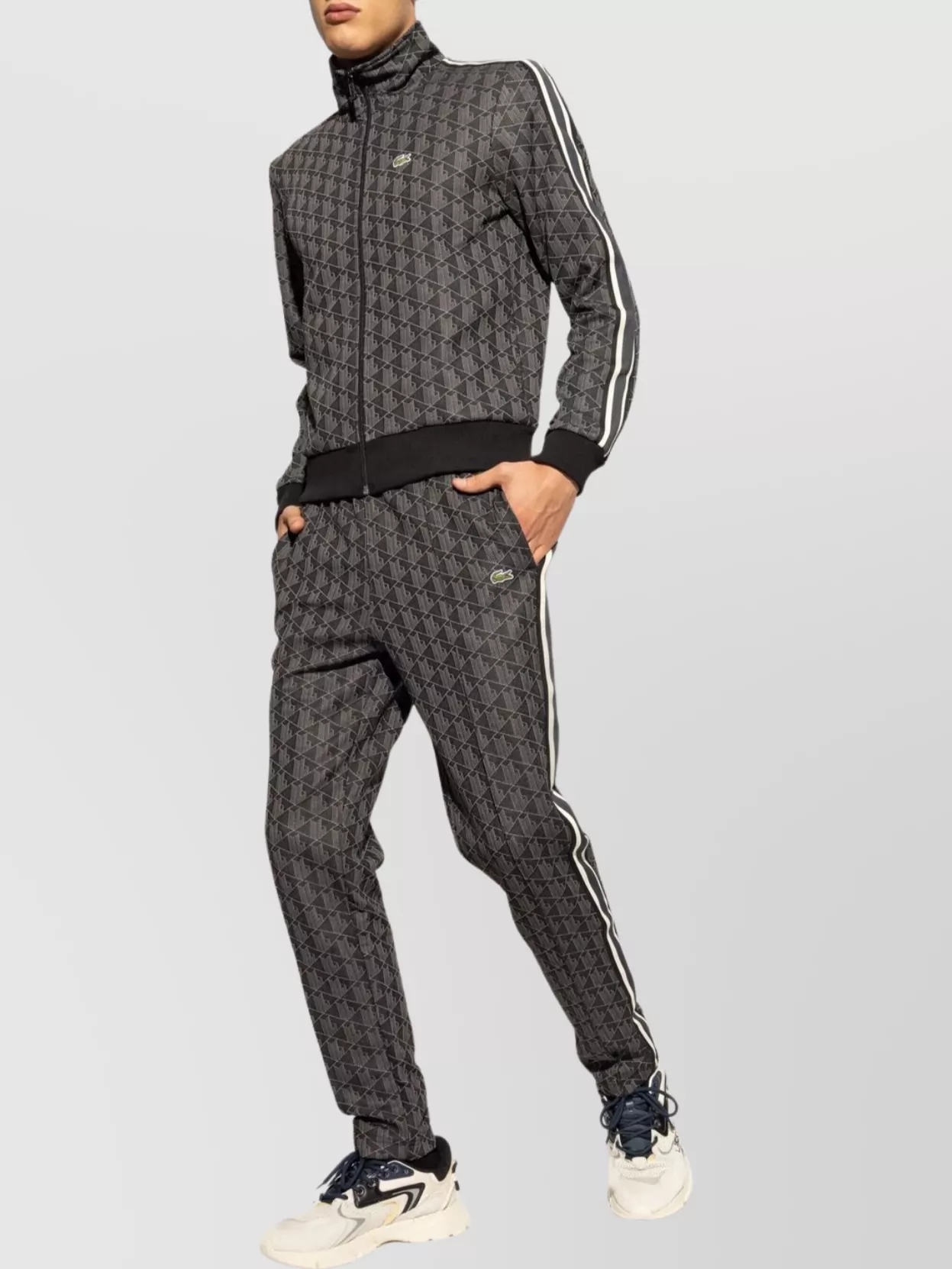 Lacoste Jacquard Knit Fabric Joggers