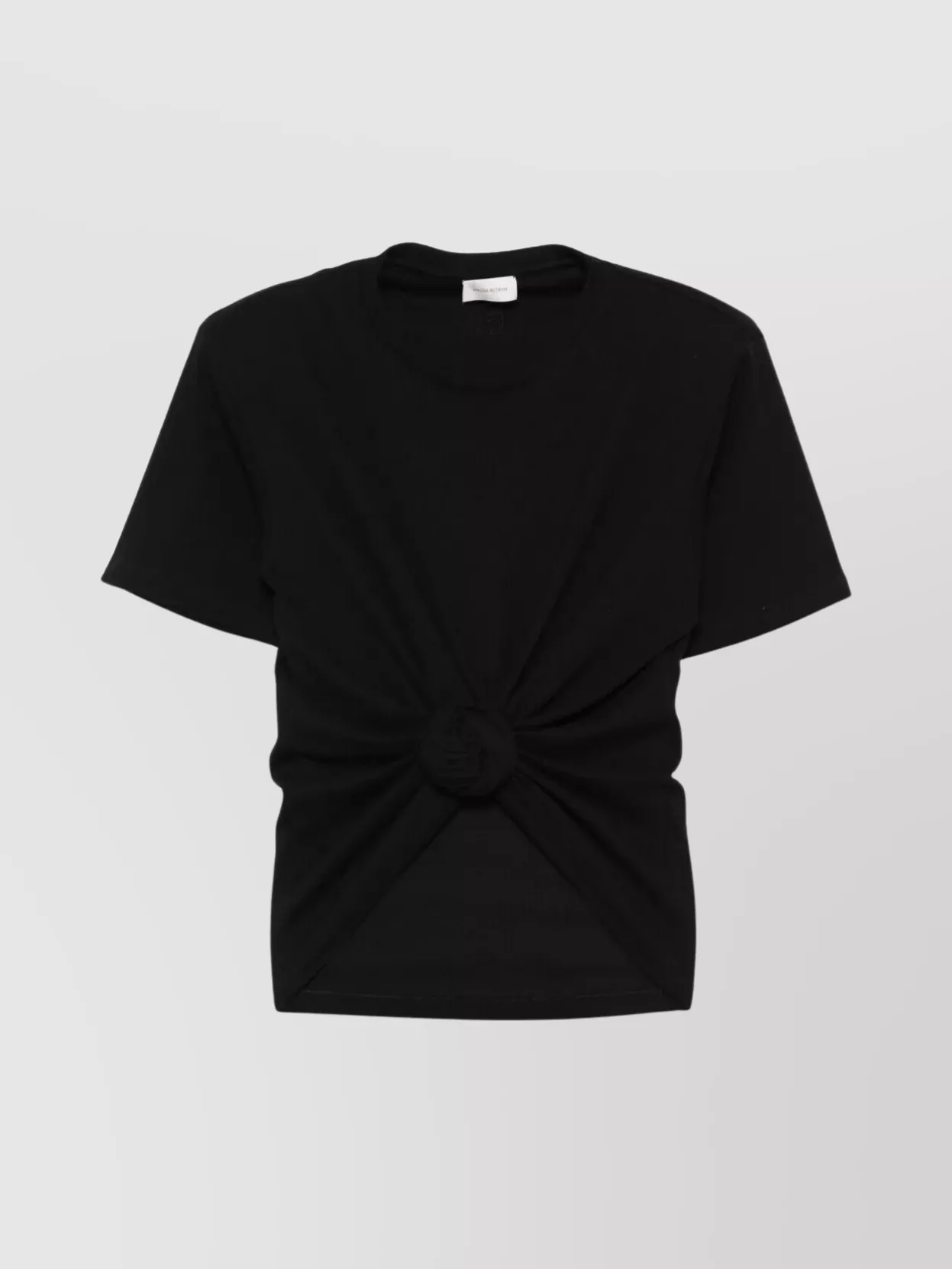 Magda Butrym Short Sleeve Knotted Crew Neck Top
