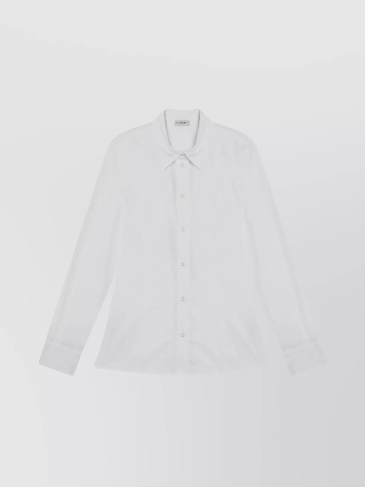 Burberry Slim Fit Shirt Featuring Pointed Collar In White