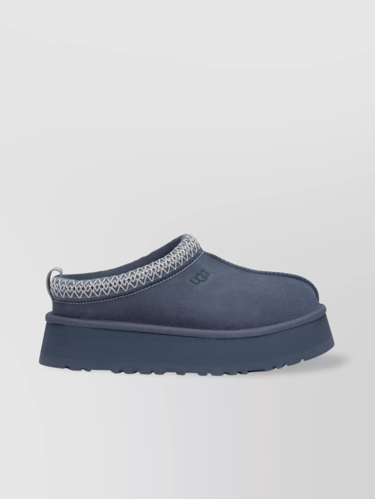 UGG SLIP-ONS WITH EMBROIDERED TRIM AND PLATFORM SOLE