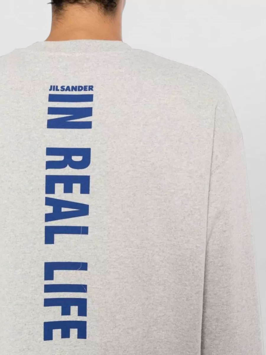 Jil Sander Ribbed Cotton Logo-Print Long-Sleeve Sweatshirt