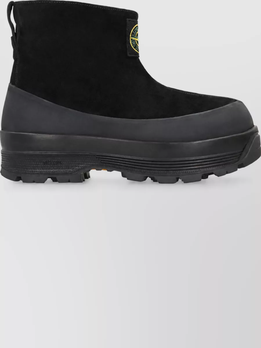 Stone Island Calf Leather Suede Ankle Boots
