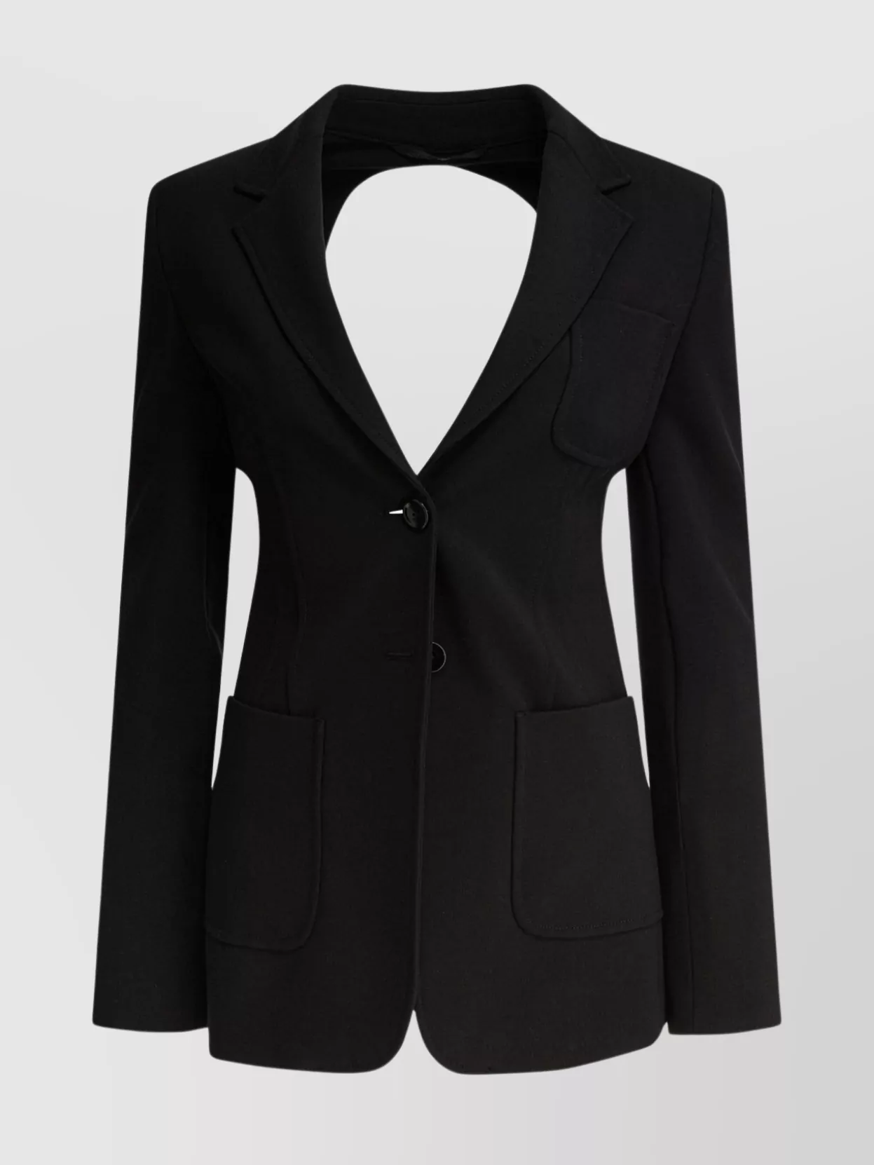Max Mara Backless Jacket With Pockets And Lapel