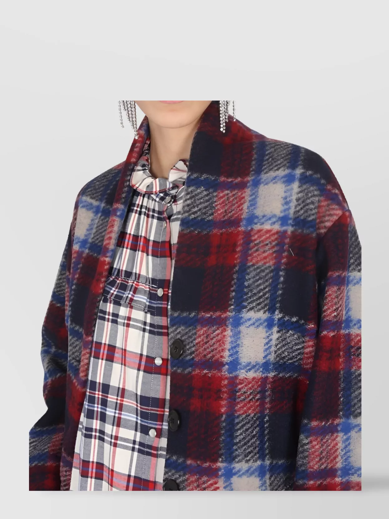 Isabel Marant Étoile "gabriel" Coat Plaid Side Pockets
