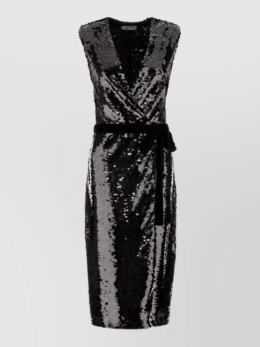 Alberta Ferretti Embellished crepe midi dress
