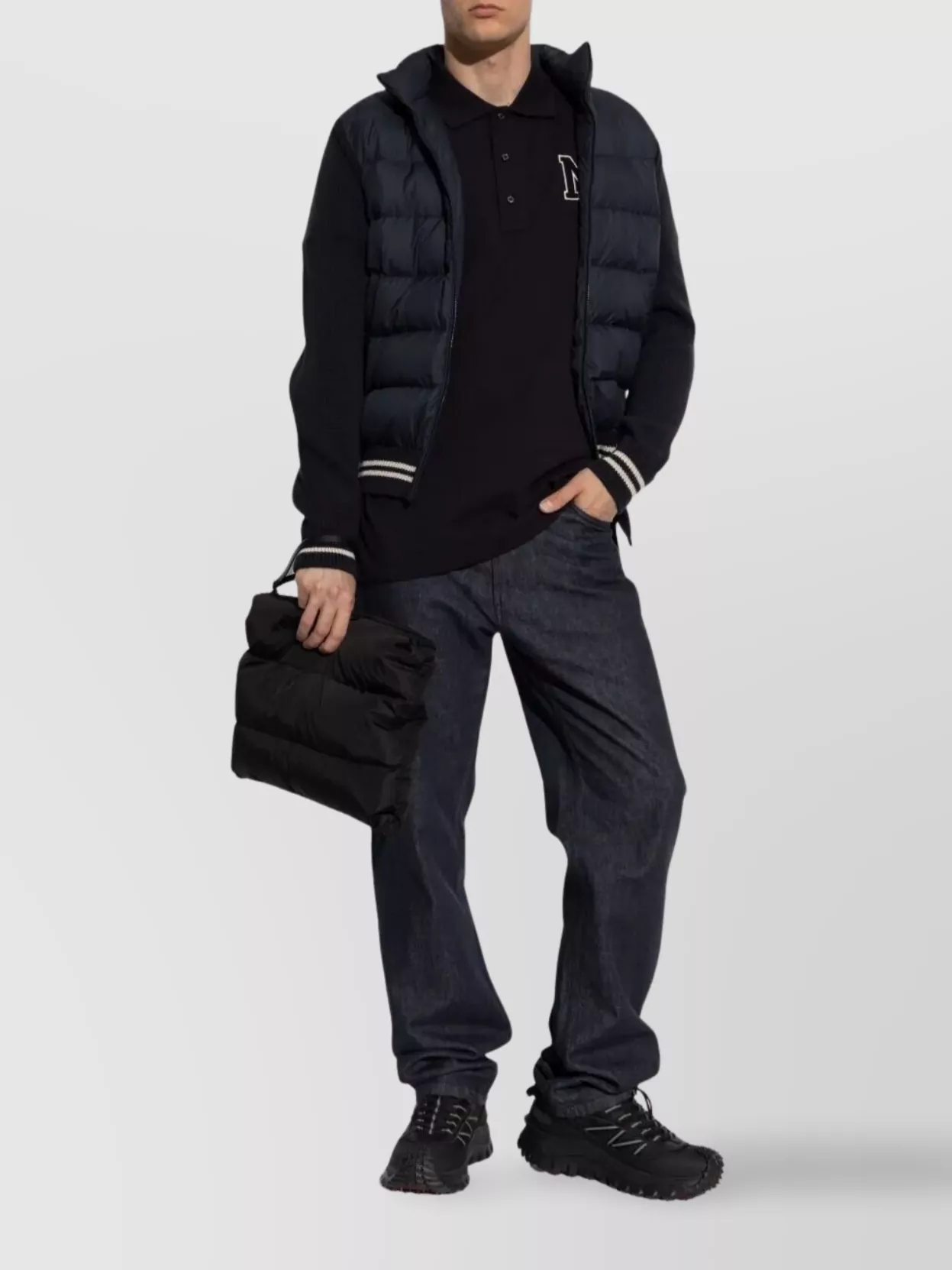 Moncler High Neck Long Sleeve Padded Cardigan