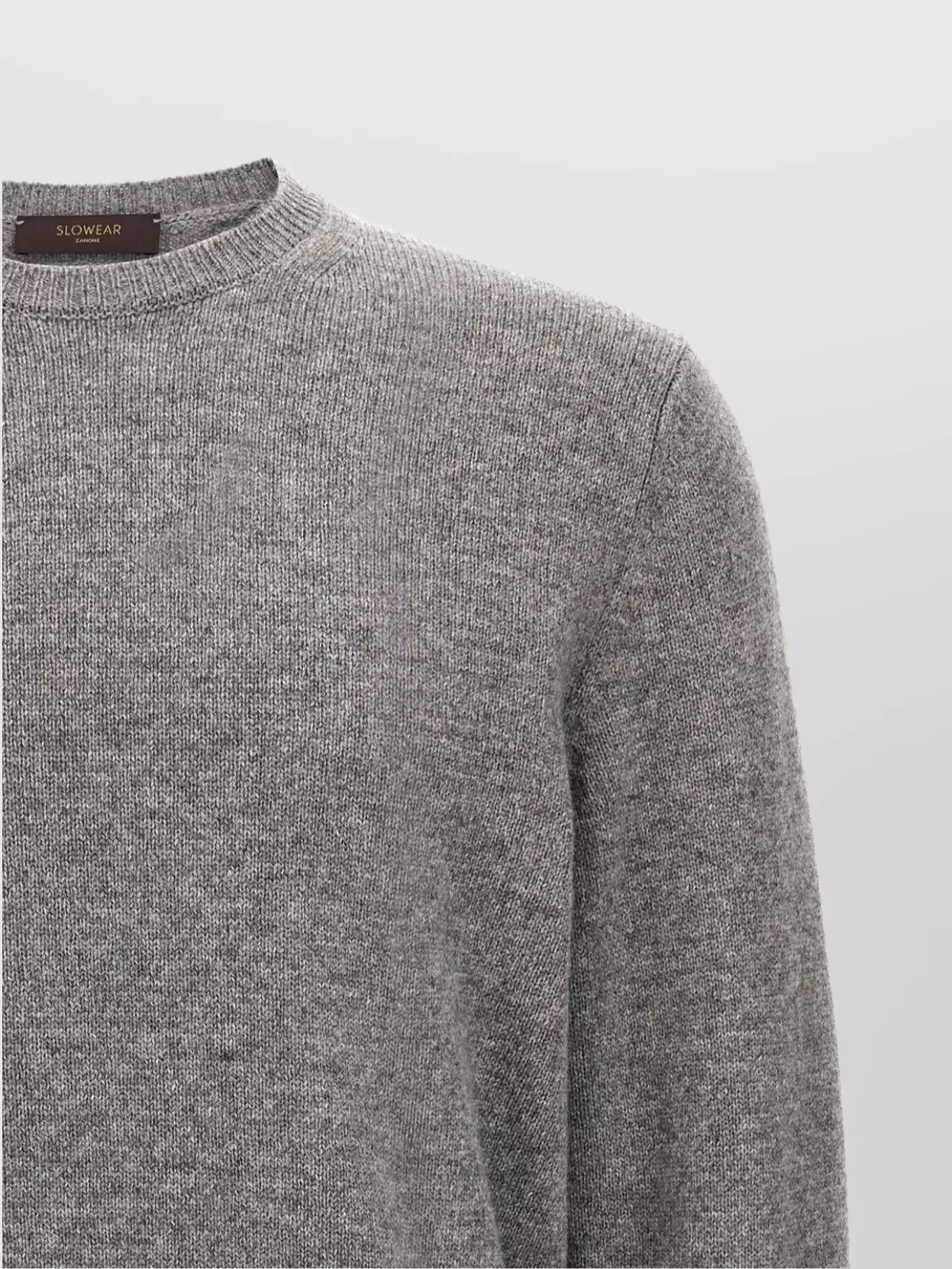 Zanone Crew Neck Wool Sweater With Ribbed Cuffs