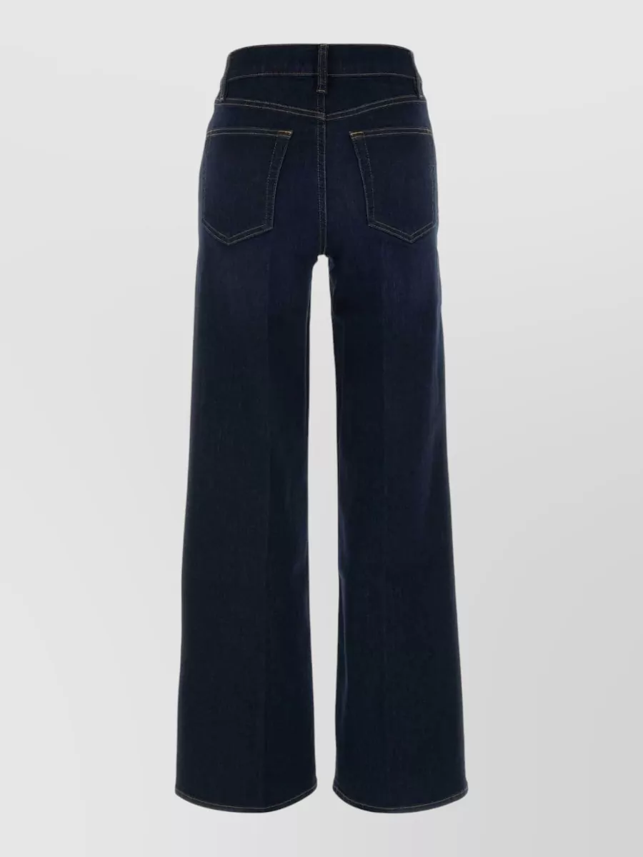 Frame Wide-leg High-rise Denim Palazzo Trousers In Blue
