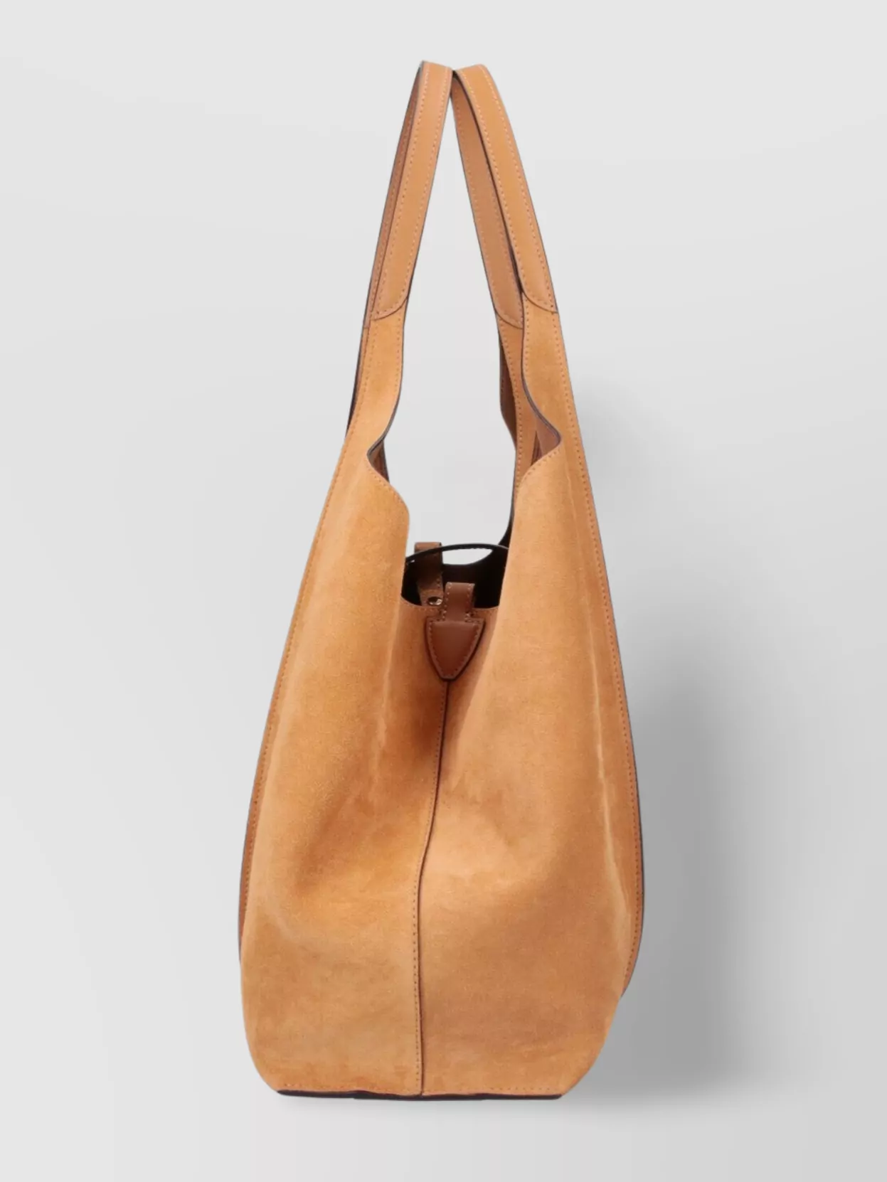 Tod's Suede Top Handle Shoulder Bag Contrast Stitching