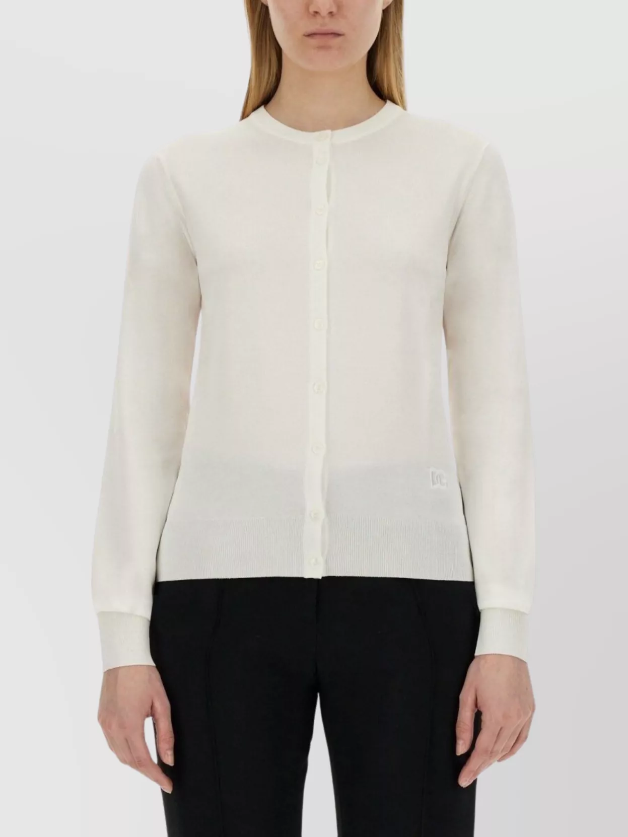 Dolce&Gabbana Lace Inlay Crew Neck Cardigan