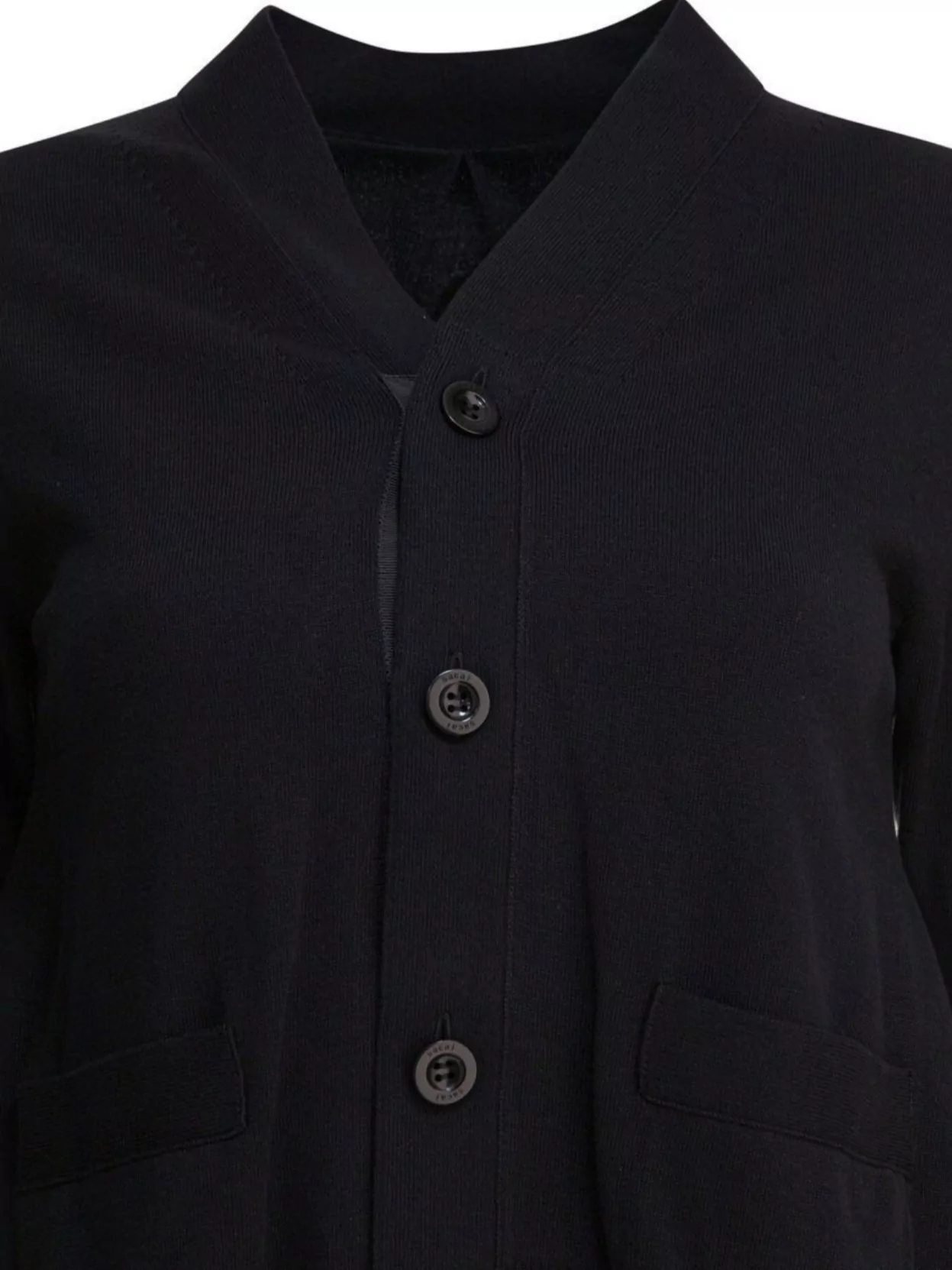 Sacai Cotton Knit Cardigan With Long Sleeves