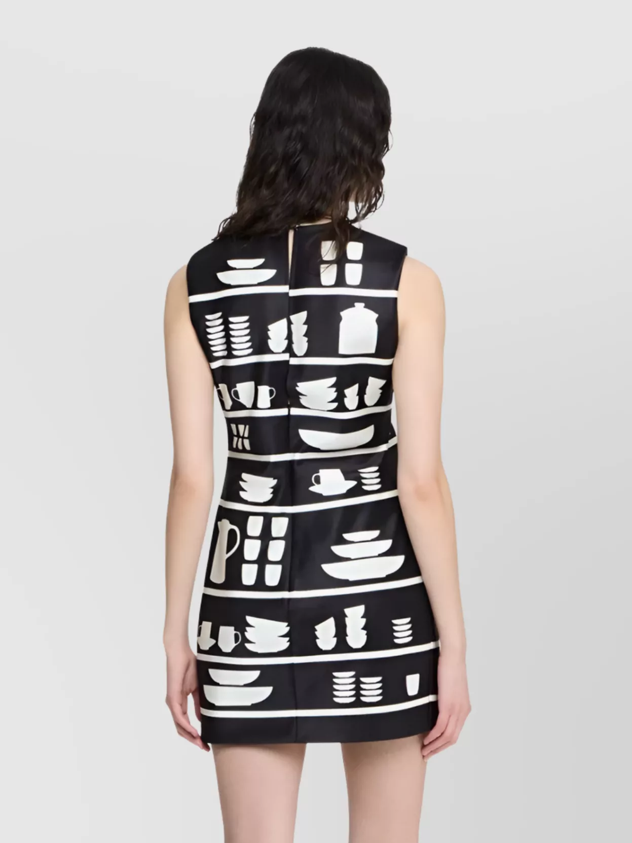 Jw Anderson Graphic Print Sleeveless Mini Dress In Black