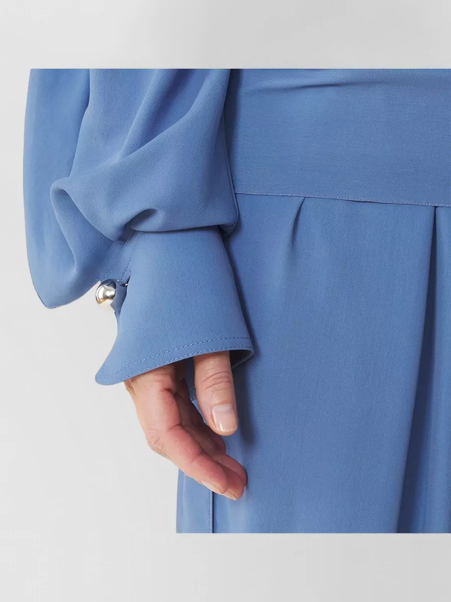 Lanvin Long Sleeve Top Ruffles Draped Waistband