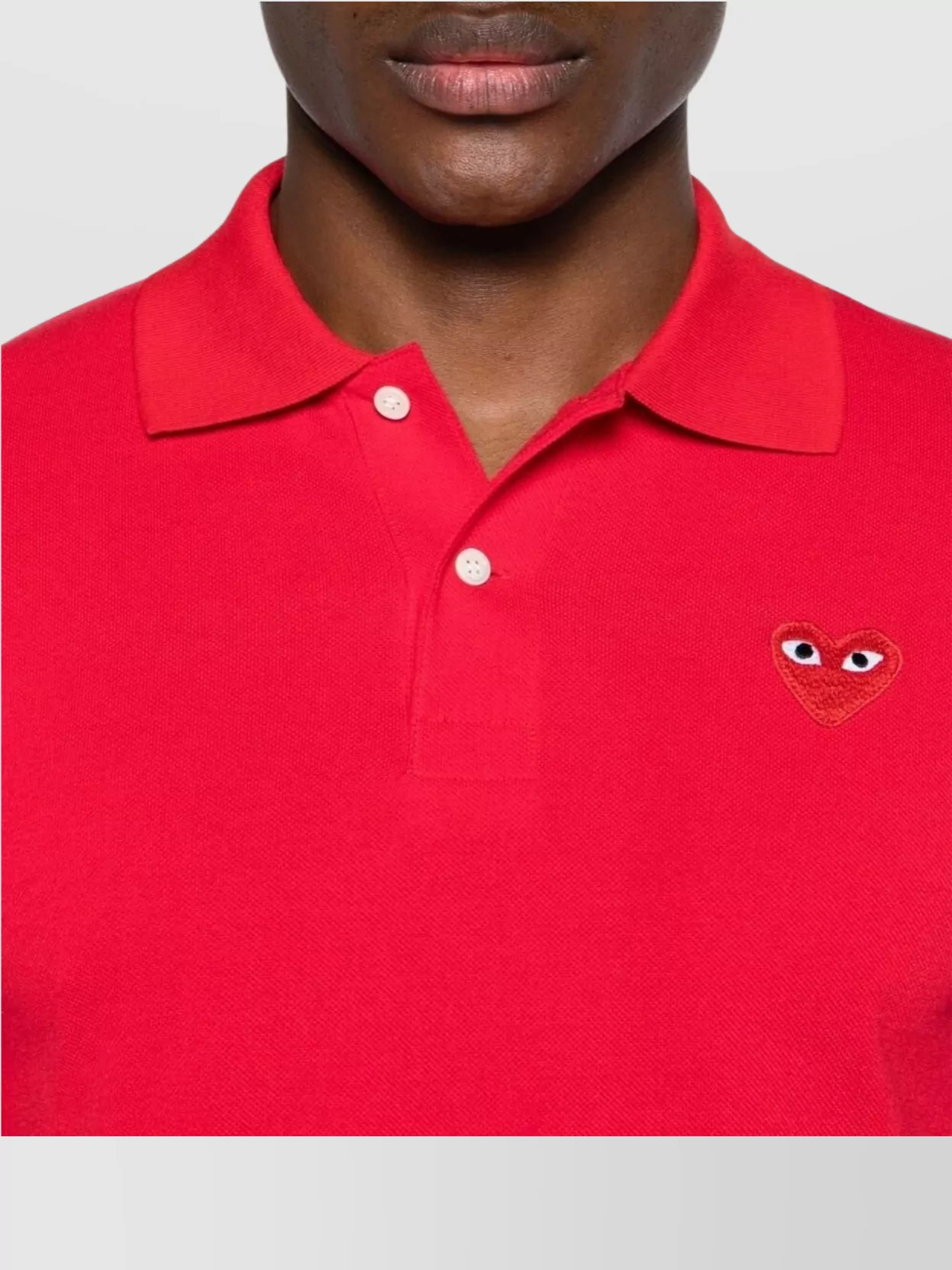 Comme Des Garçons Play Polo Collar Top Short Sleeves