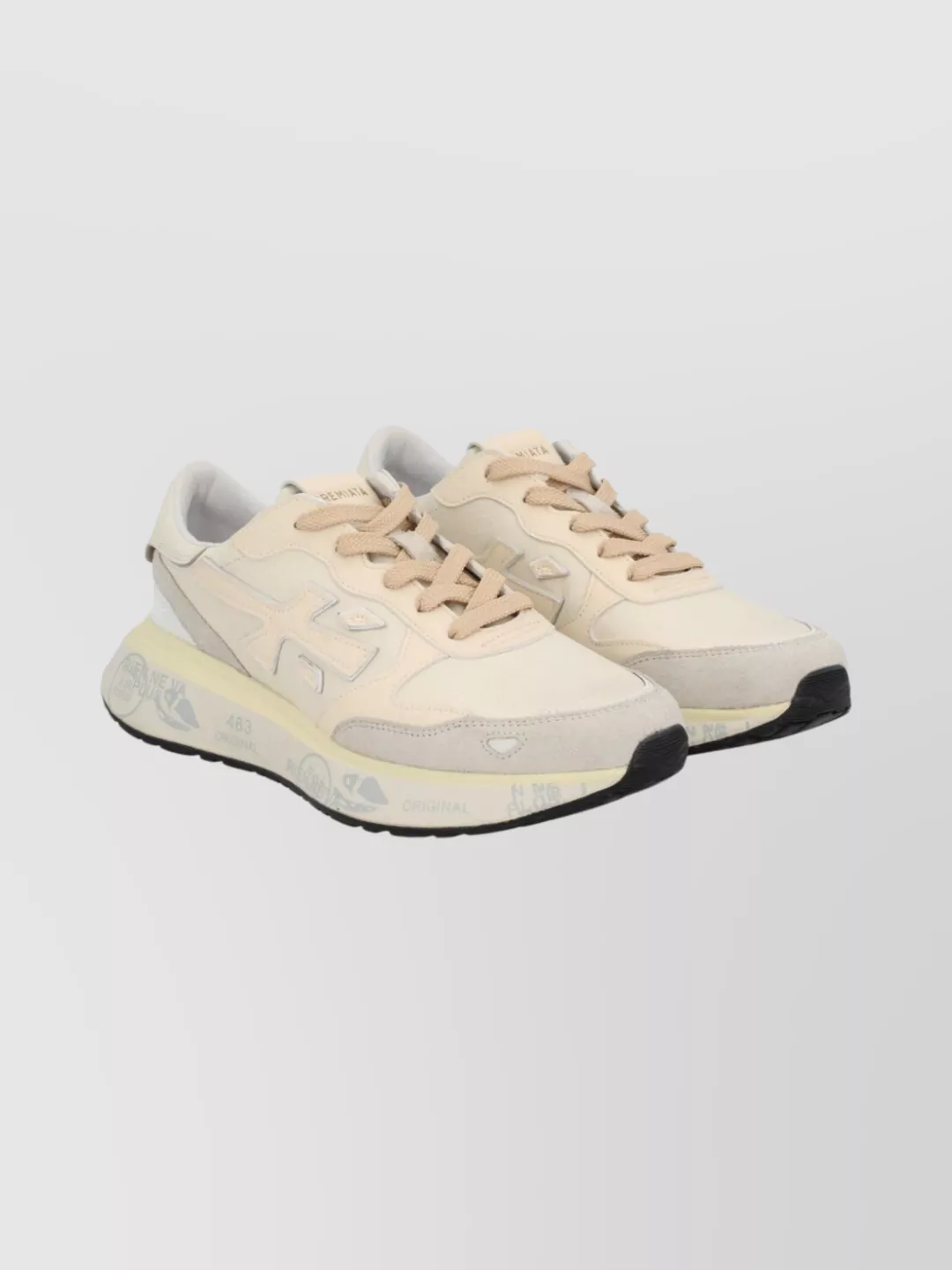 Premiata Low-Top Round Toe Sneakers With Rubber Sole