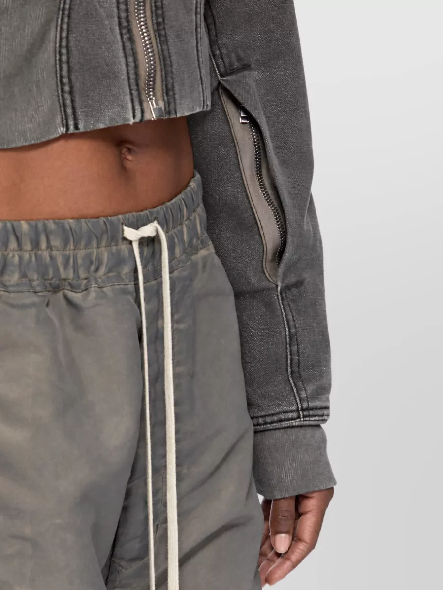 Rick Owens Drkshdw Cropped Hooded Denim Jacket