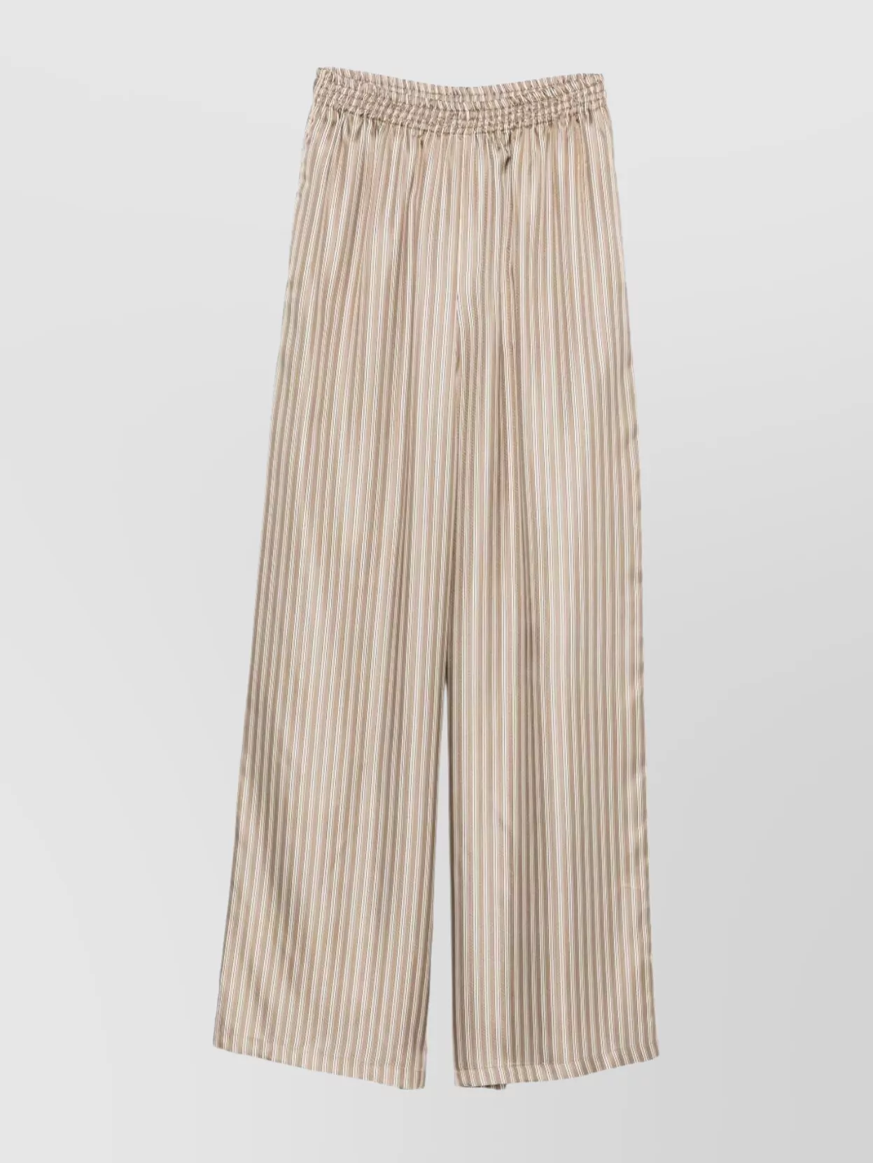 Max Mara Ladino Striped Silk Twill Pants Trousers Multicolor In Neutral