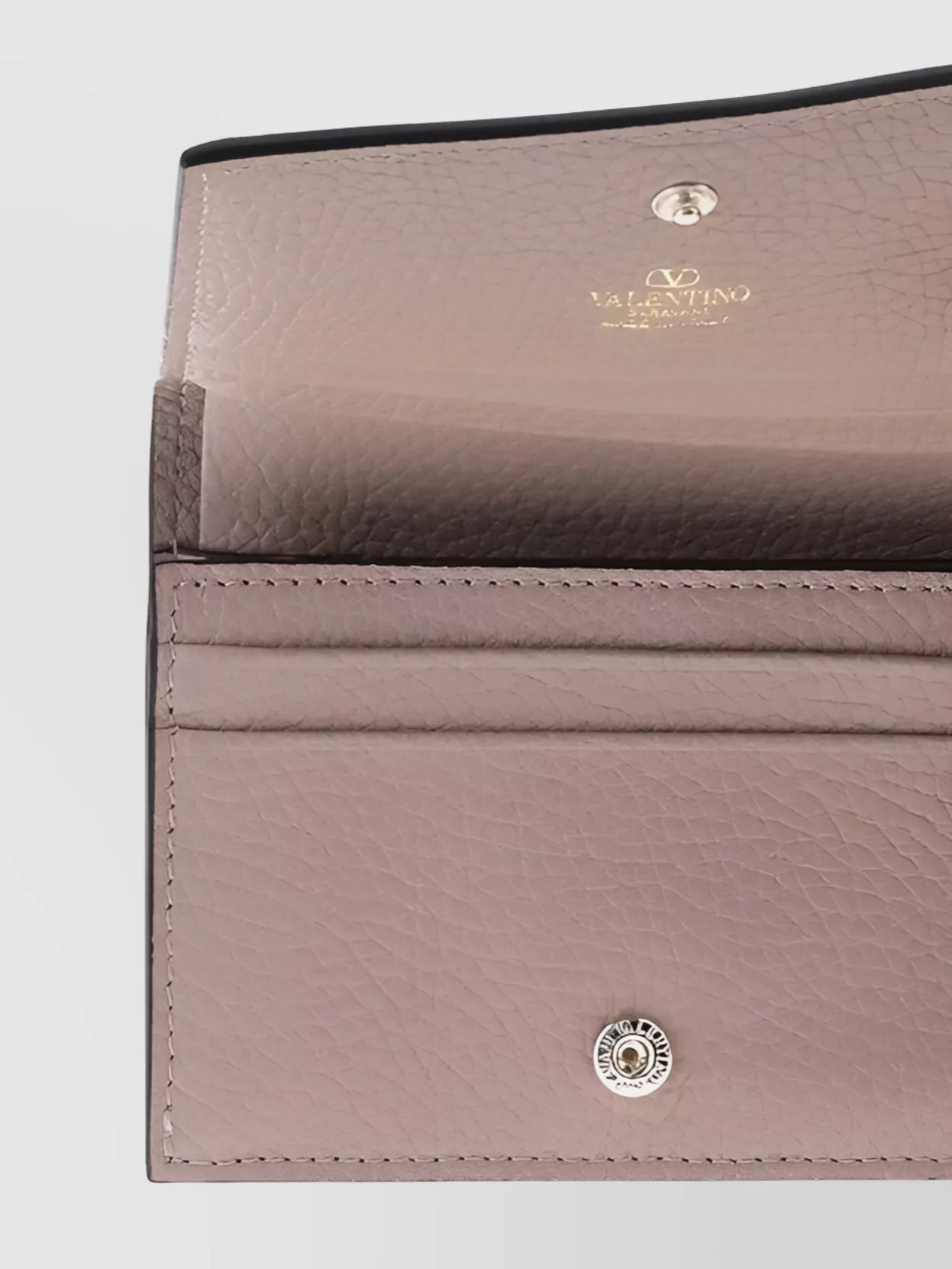 Valentino Garavani Leather Wallet Studded Front Flap