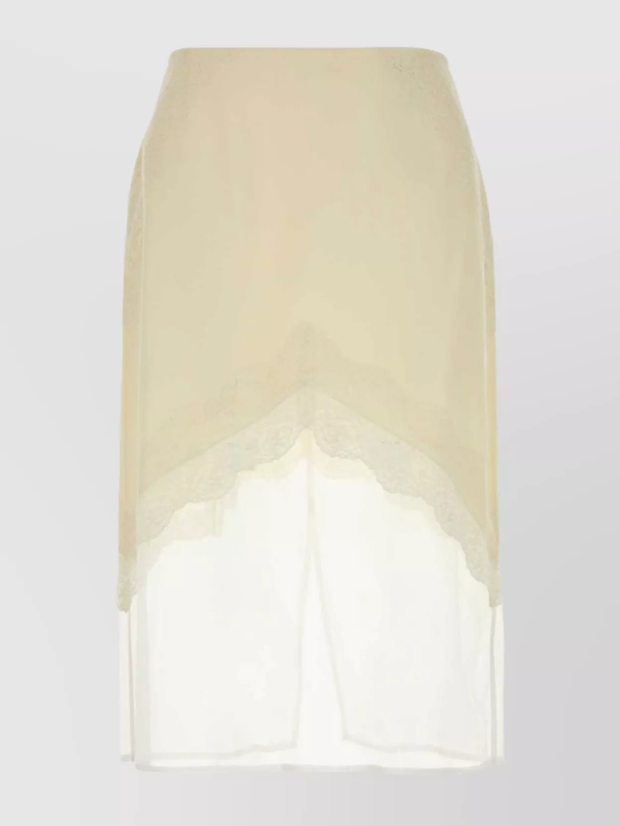 Jil Sander Viscose Blend Skirt Featuring Sheer Overlay In Neutral