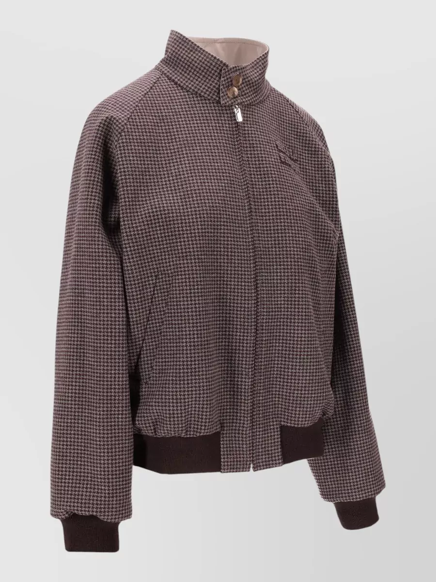 Miu Miu Panama Reversible Jacket Ribbed Collar Cuffs Hem