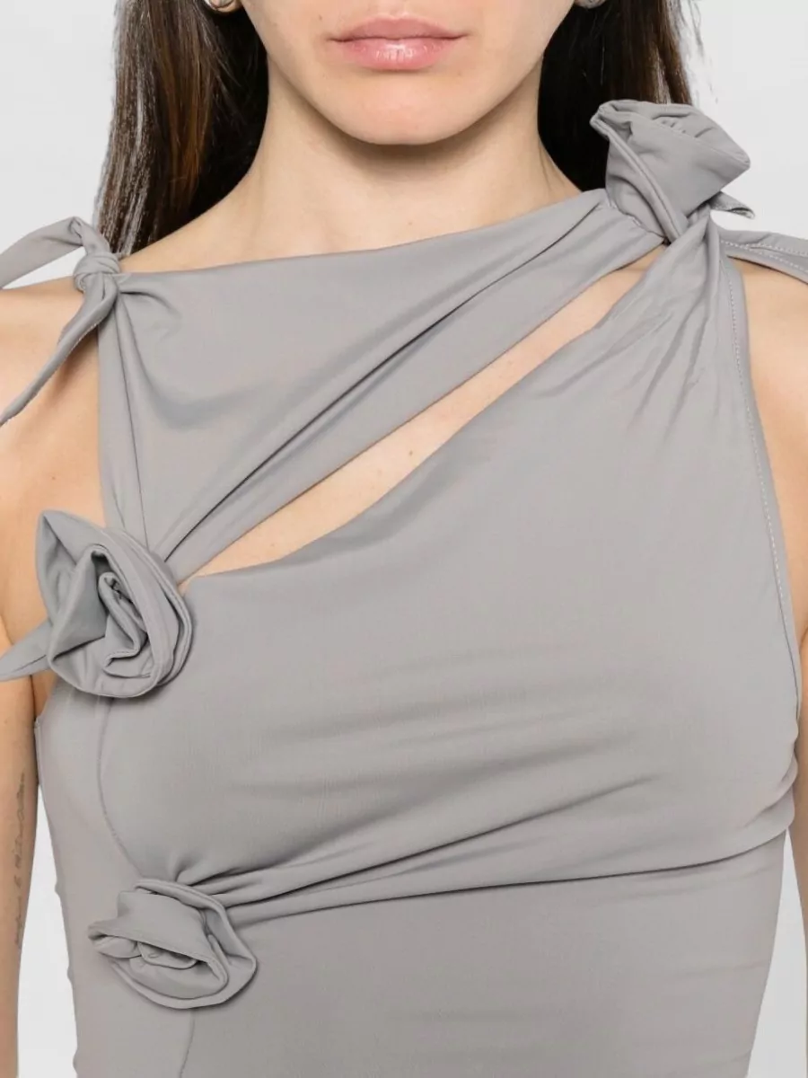 Coperni Knee Length Dress Asymmetric Cutout Bow