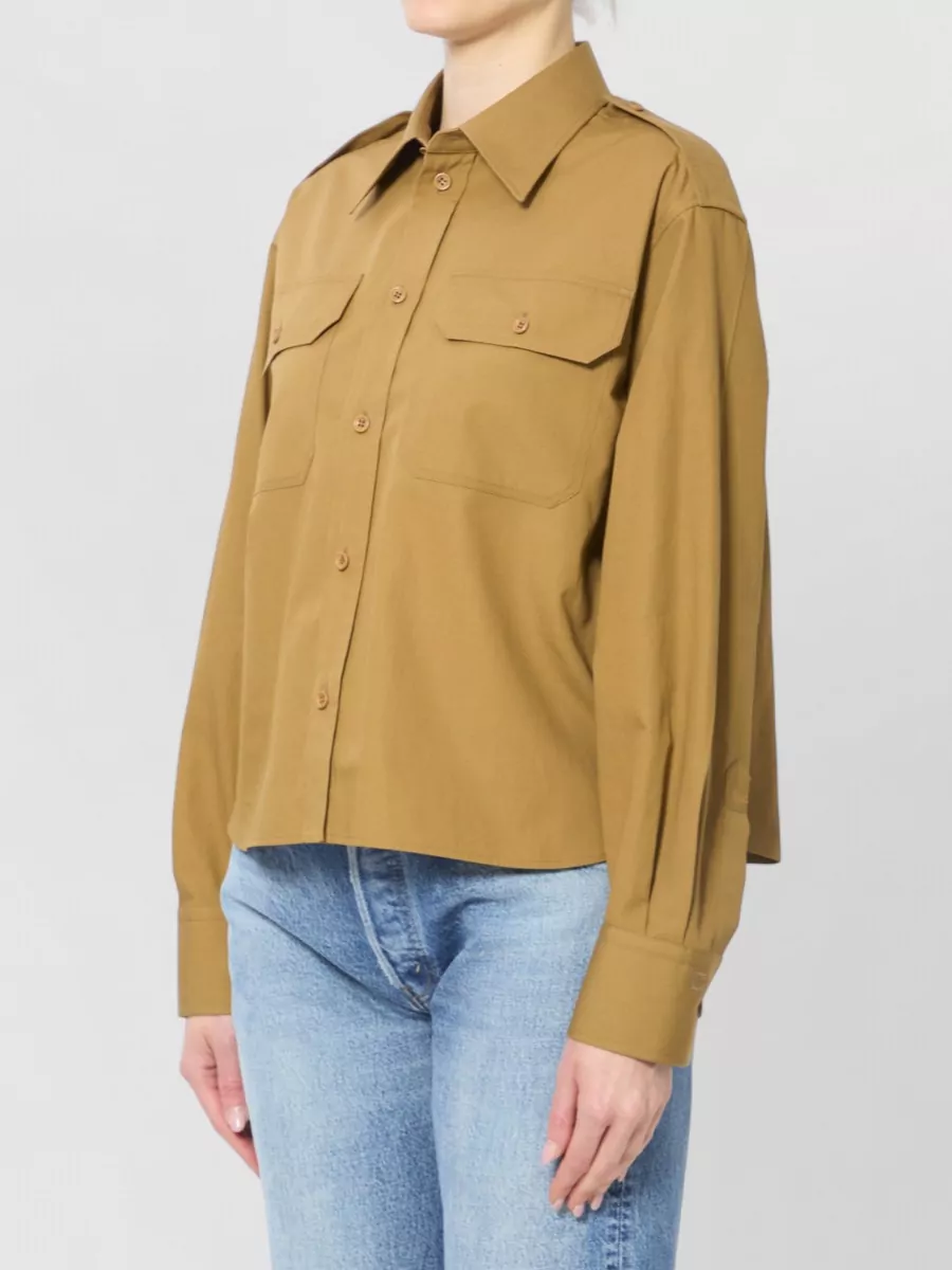 Celine Cropped Cotton Linen Shirt