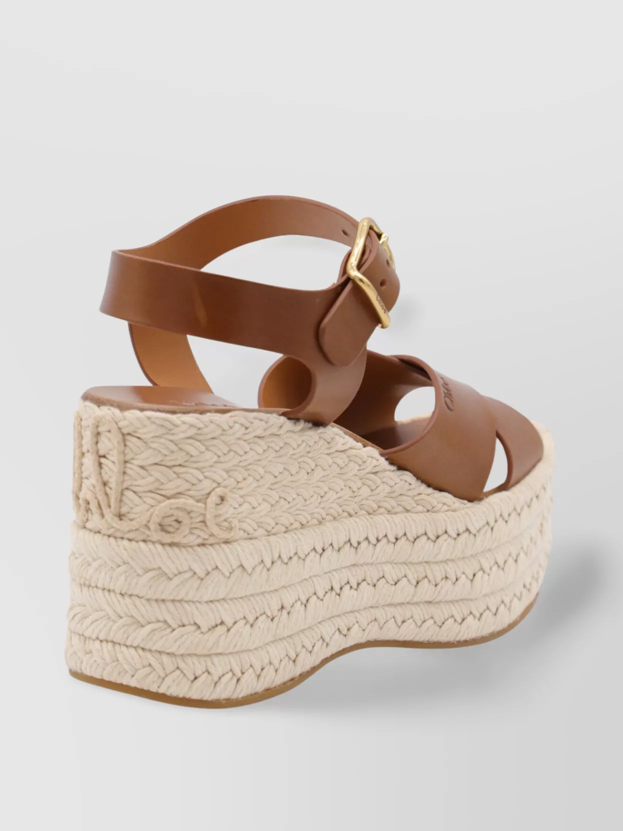 Chloé Open Toe Platform Sole Strappy Espadrilles