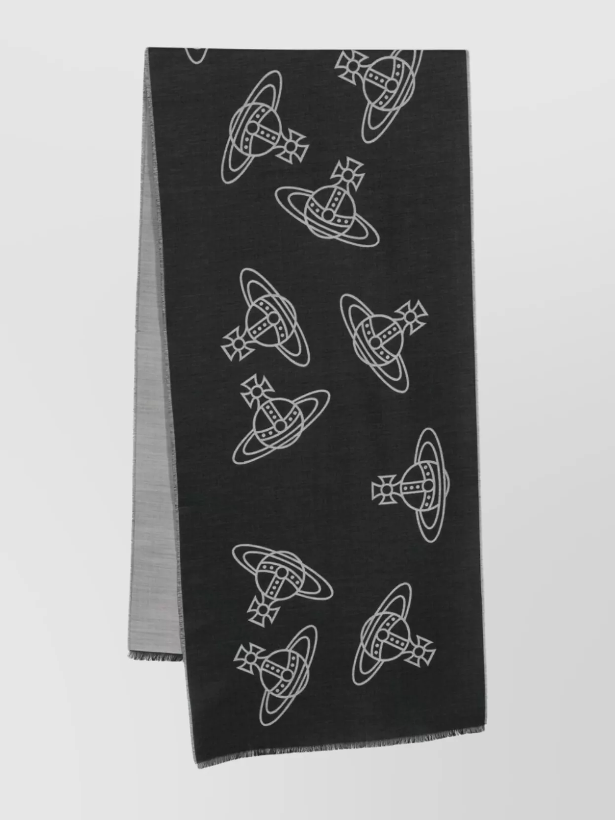 Vivienne Westwood Graphic Print Fringed Rectangular Scarf