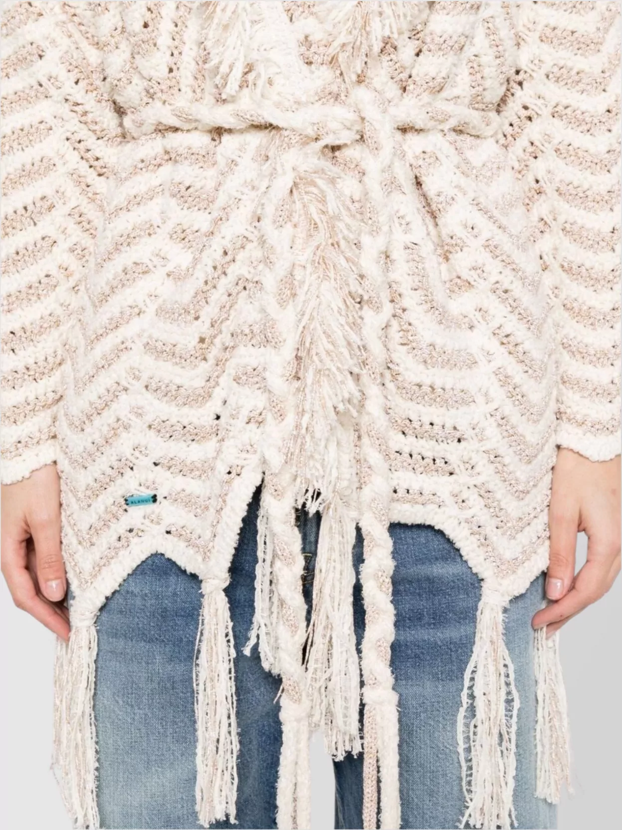 Alanui Knitwear Cardigan With Frayed Edge And Fringe Detailing