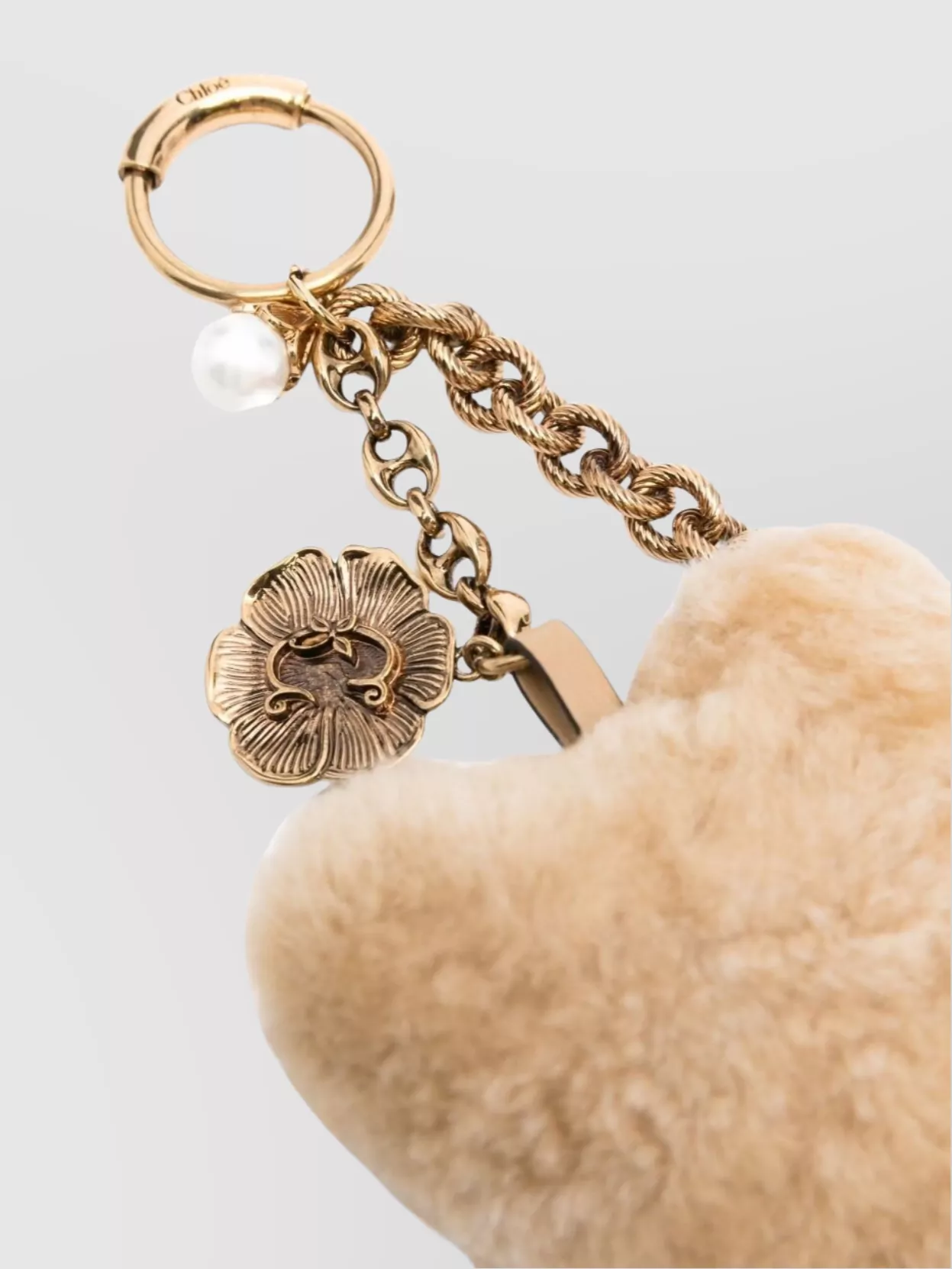 Chloé Heart Shearling Charm