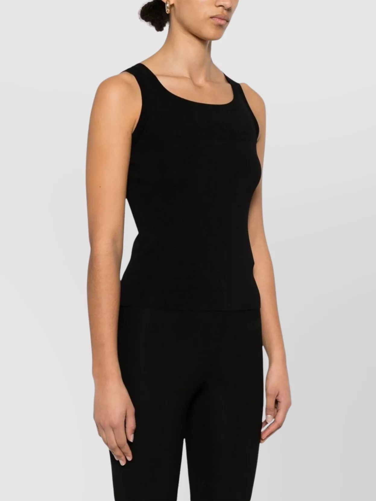 Max Mara Sleeveless Scoop Neck Ribbed Knit Top