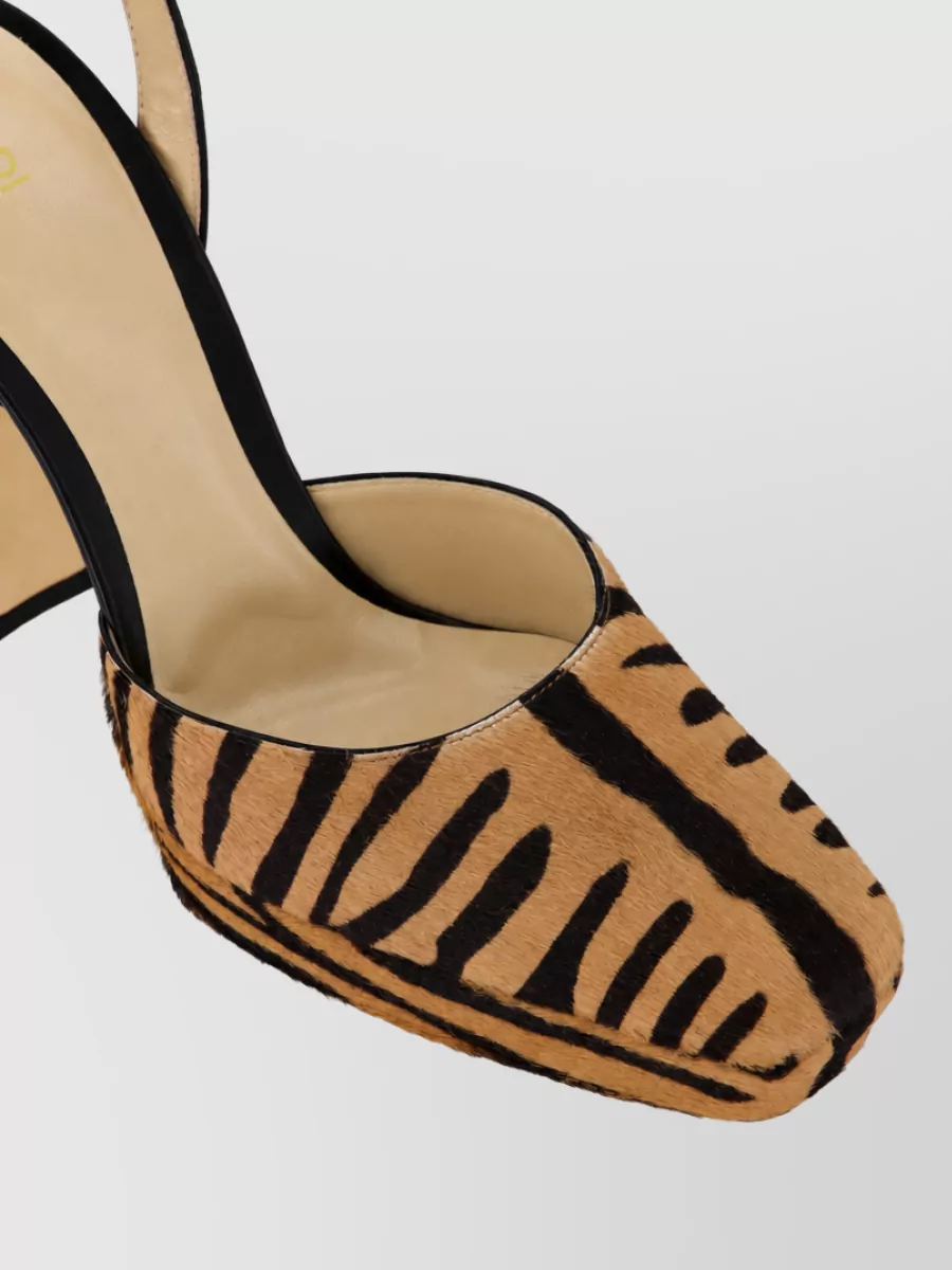 Fendi Animal-Print Slingback Pumps