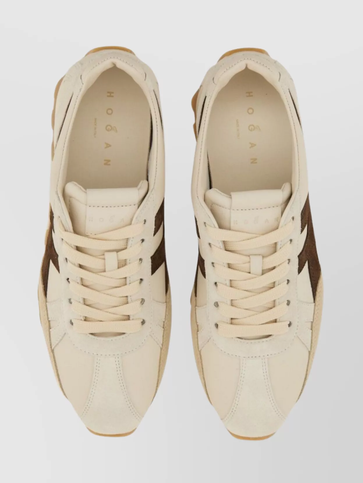 Hogan Low-Top Rubber Sole Sneakers With Contrast Stripe