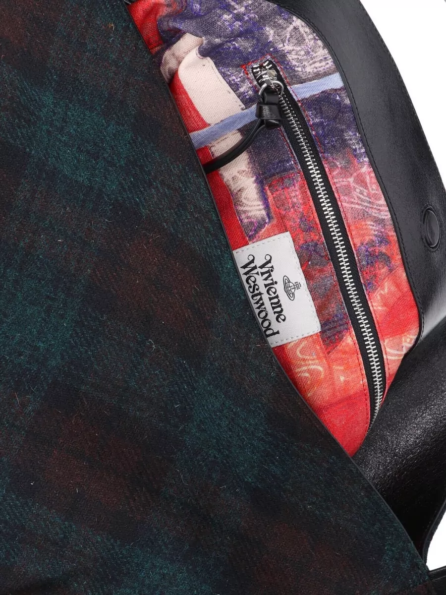 Vivienne Westwood Large Maxime Shopping Bag With Plaid Design
