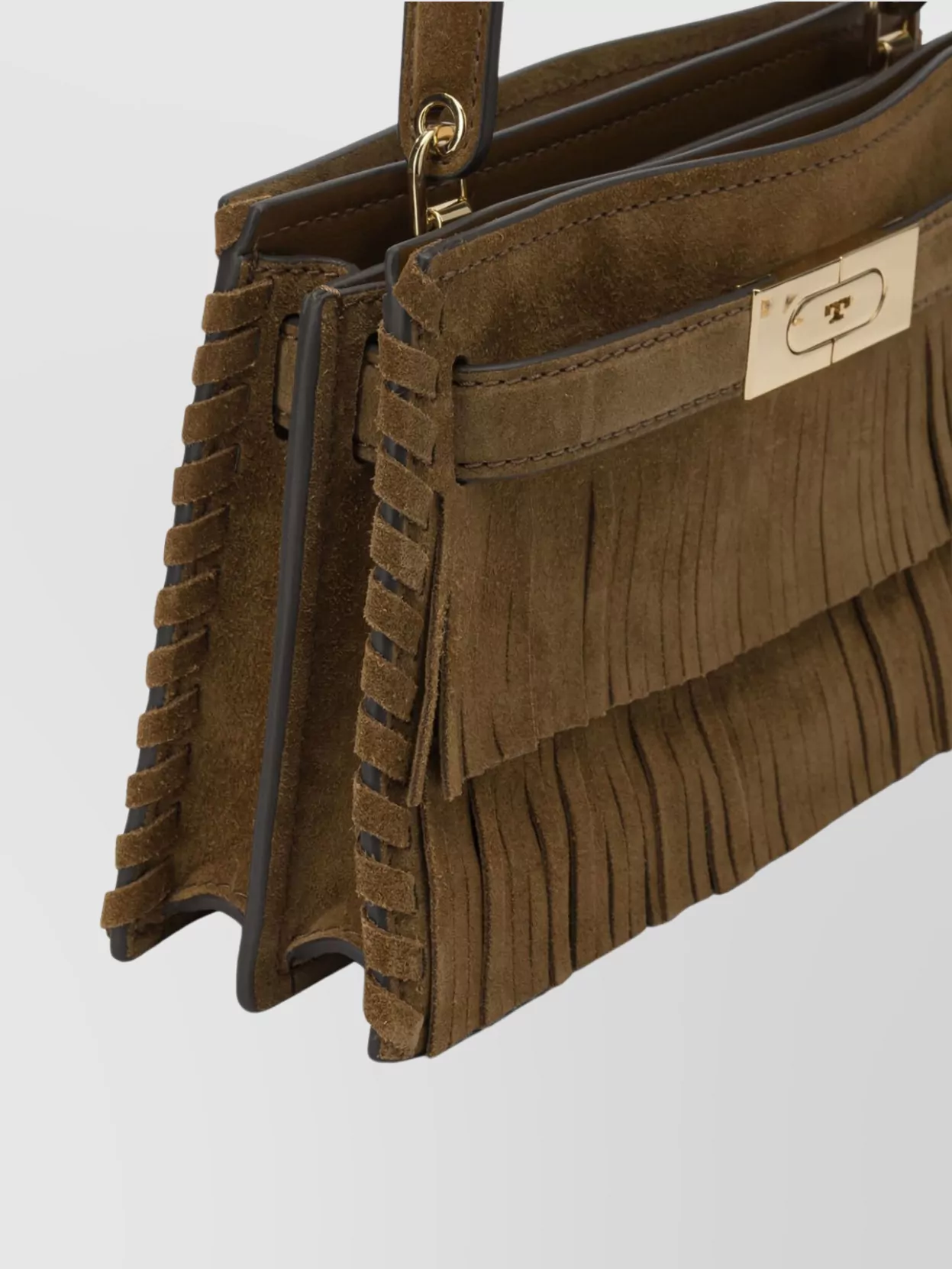 Tory Burch Suede Cross-Body Bag Fringe Detail